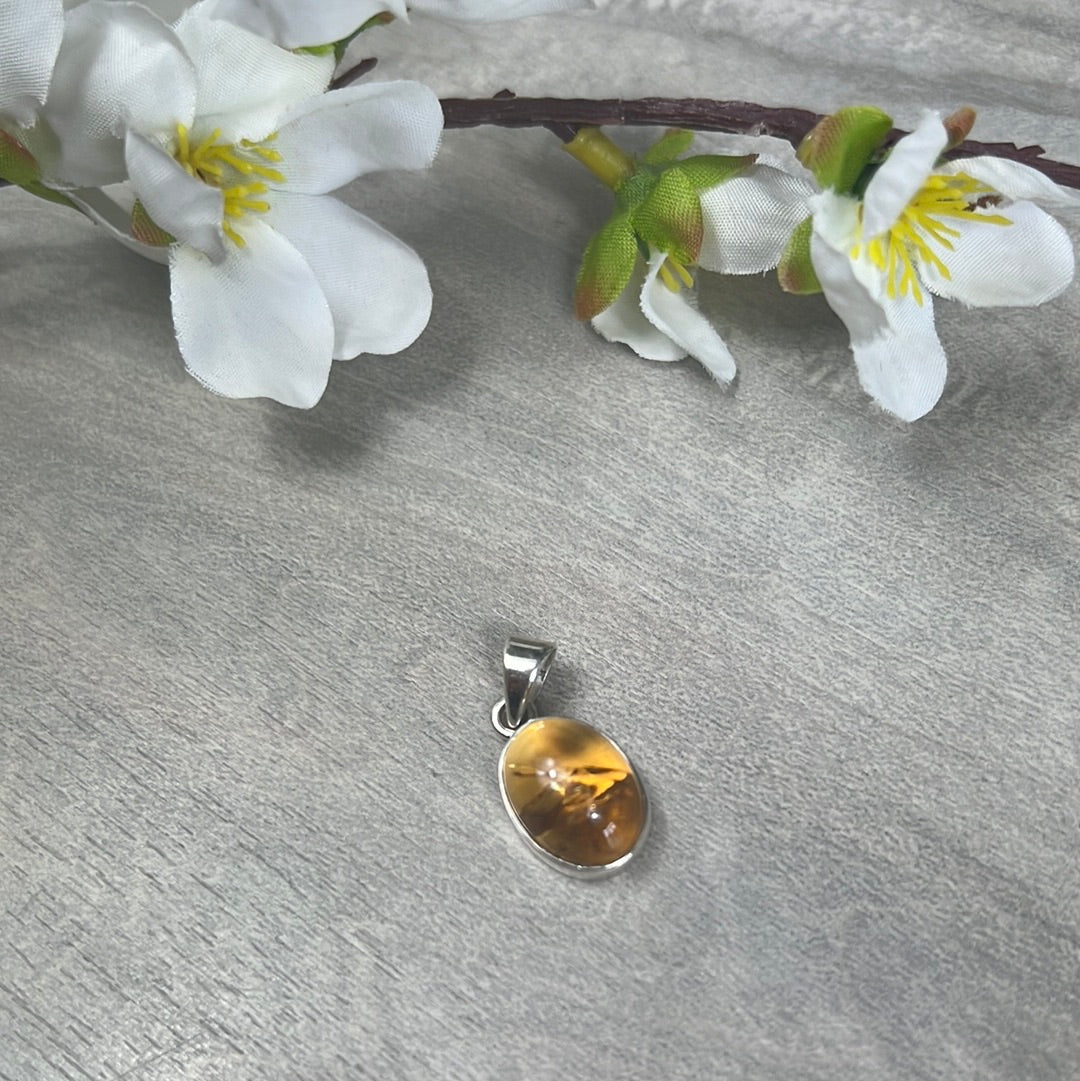 Citrine 925 Sterling Silver Pendant