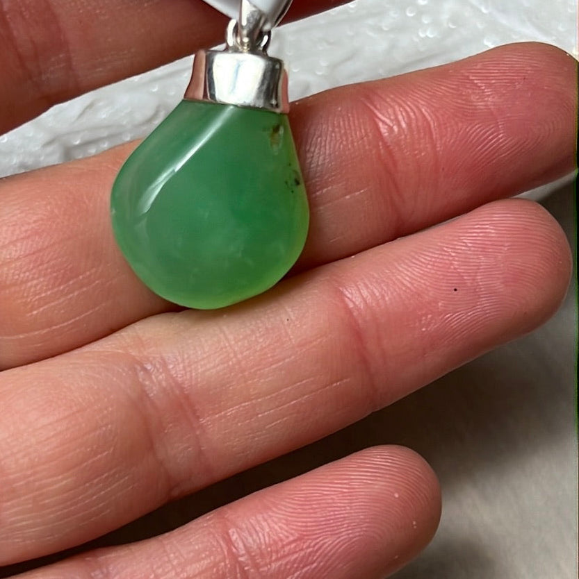 Chrysoprase 925 Sterling Silver Pendant