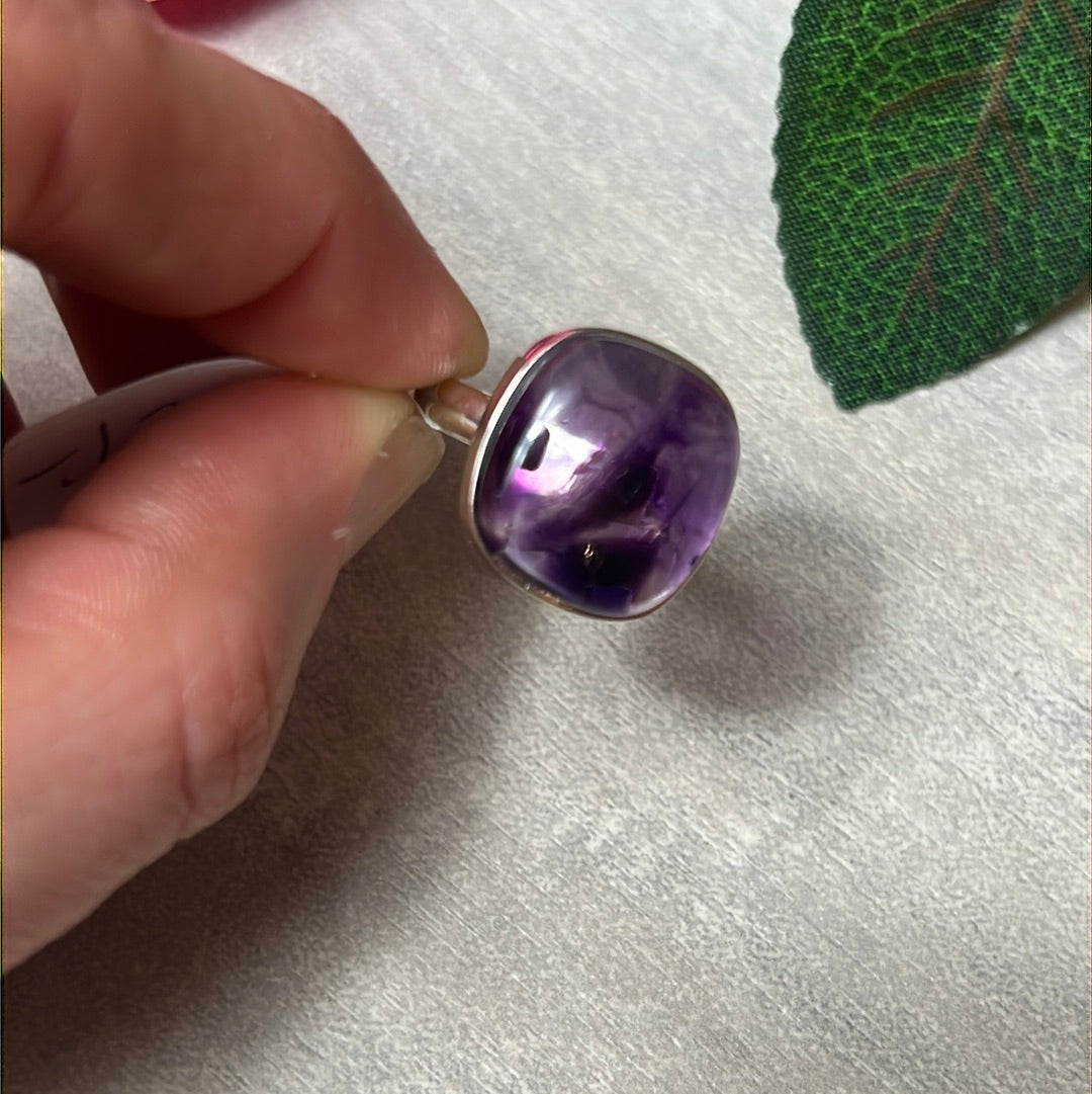 Amethyst 925 Sterling Silver Ring - Size L - L 1/2
