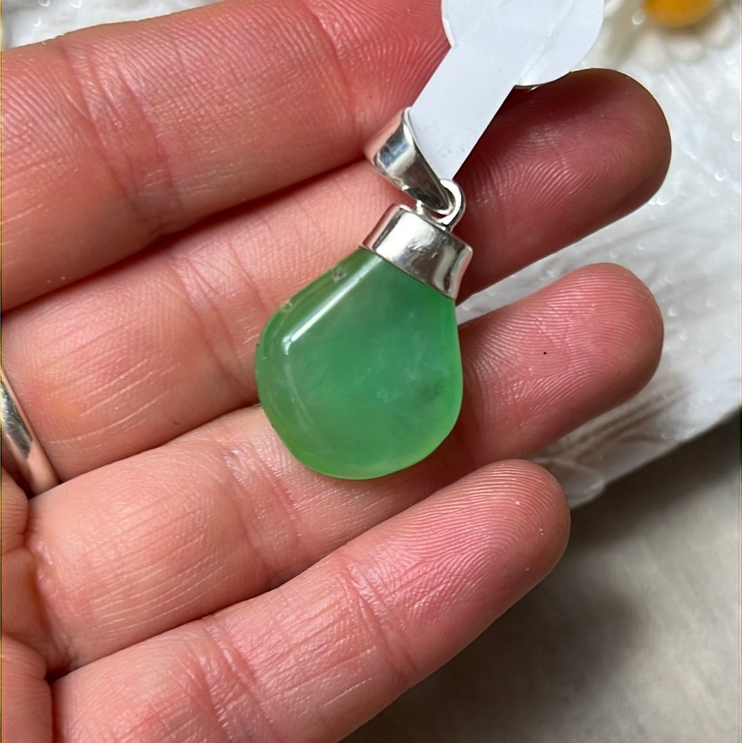 Chrysoprase 925 Sterling Silver Pendant