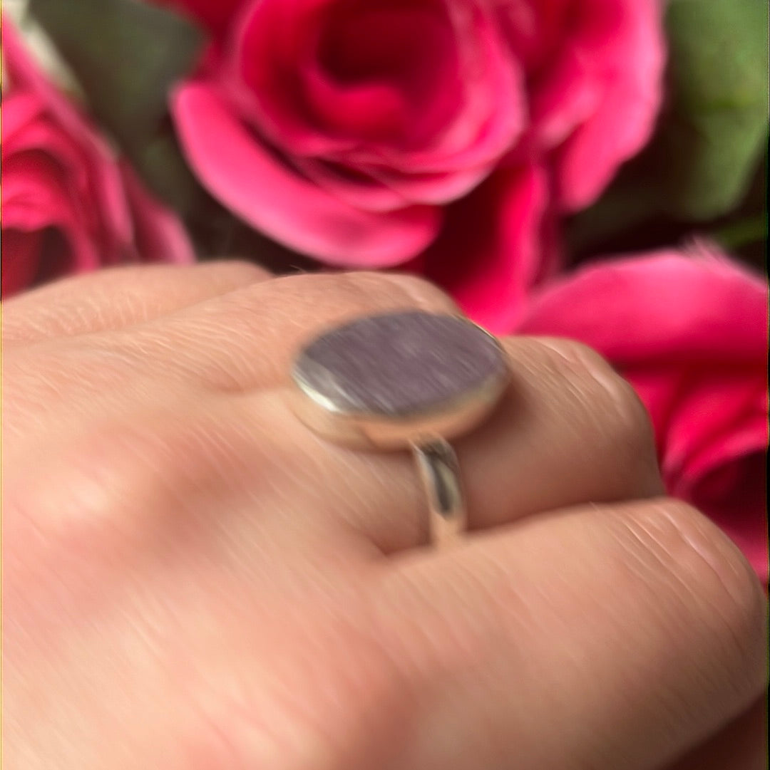 Grape Agate - RARE 925 Sterling Silver Ring - Size N 1/2