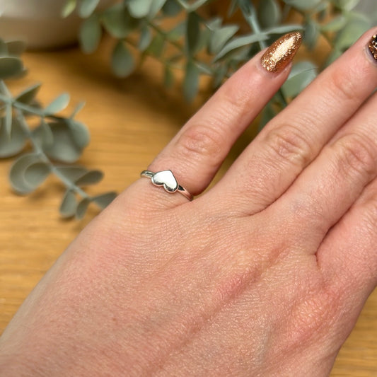 Heart - Mini Iddy Diddy - ( child / toe ) Adjustable 925 Sterling Silver Ring