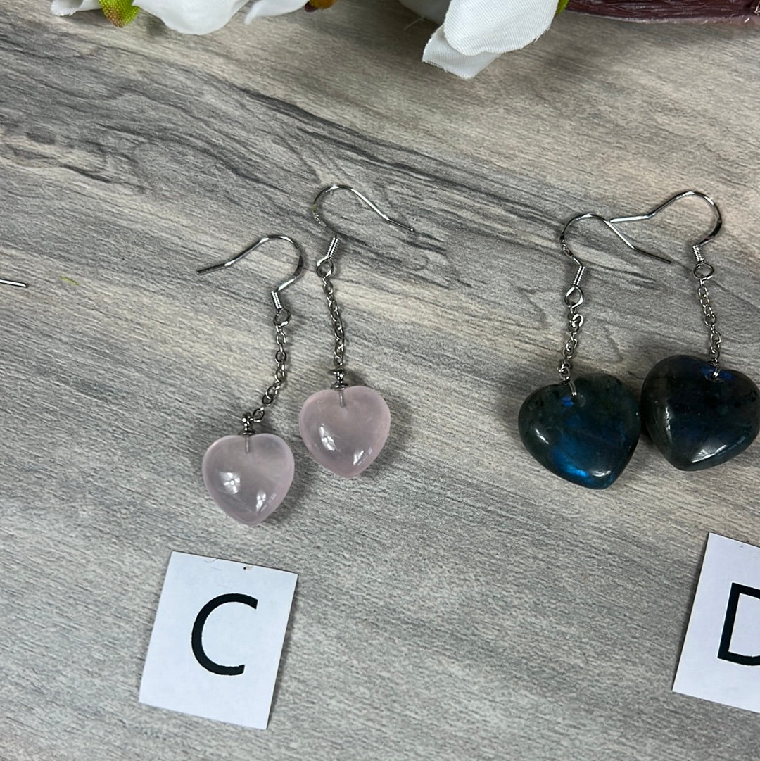 Heart 925 Sterling Dangly Earrings