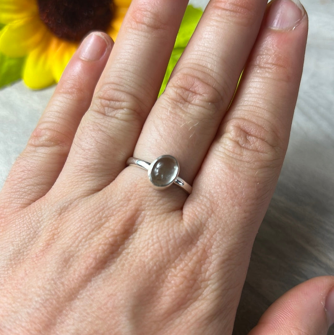 Aquamarine 925 Silver Ring -  Size N 1/2