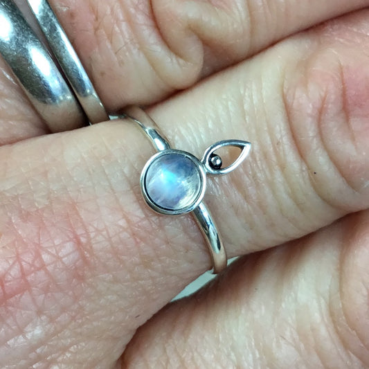 Goddess Moonstone Ring - 925 Sterling Silver