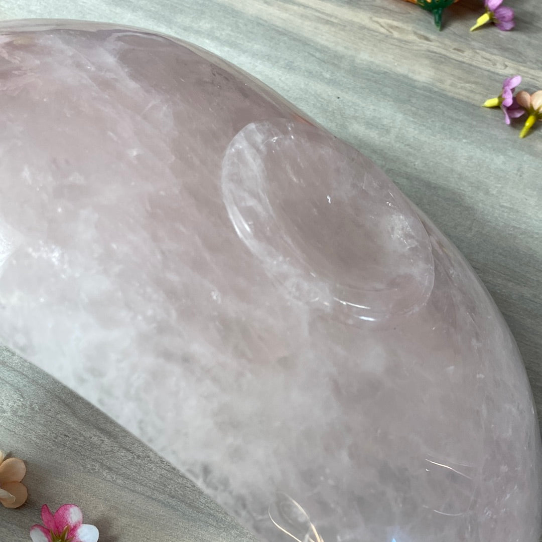 XL Rose Quartz Luxury Charging Dish Bowl - Unique to Startherapease