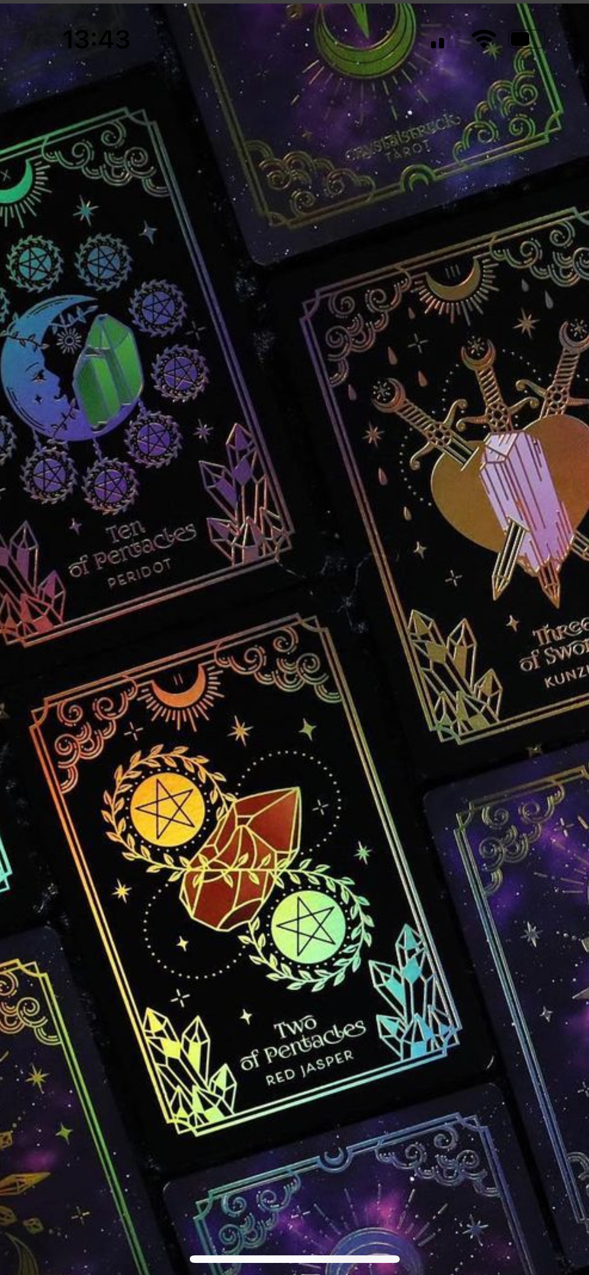 GOLD Crystalstruck Tarot Cards Card Deck - By Moonstruck Crystals