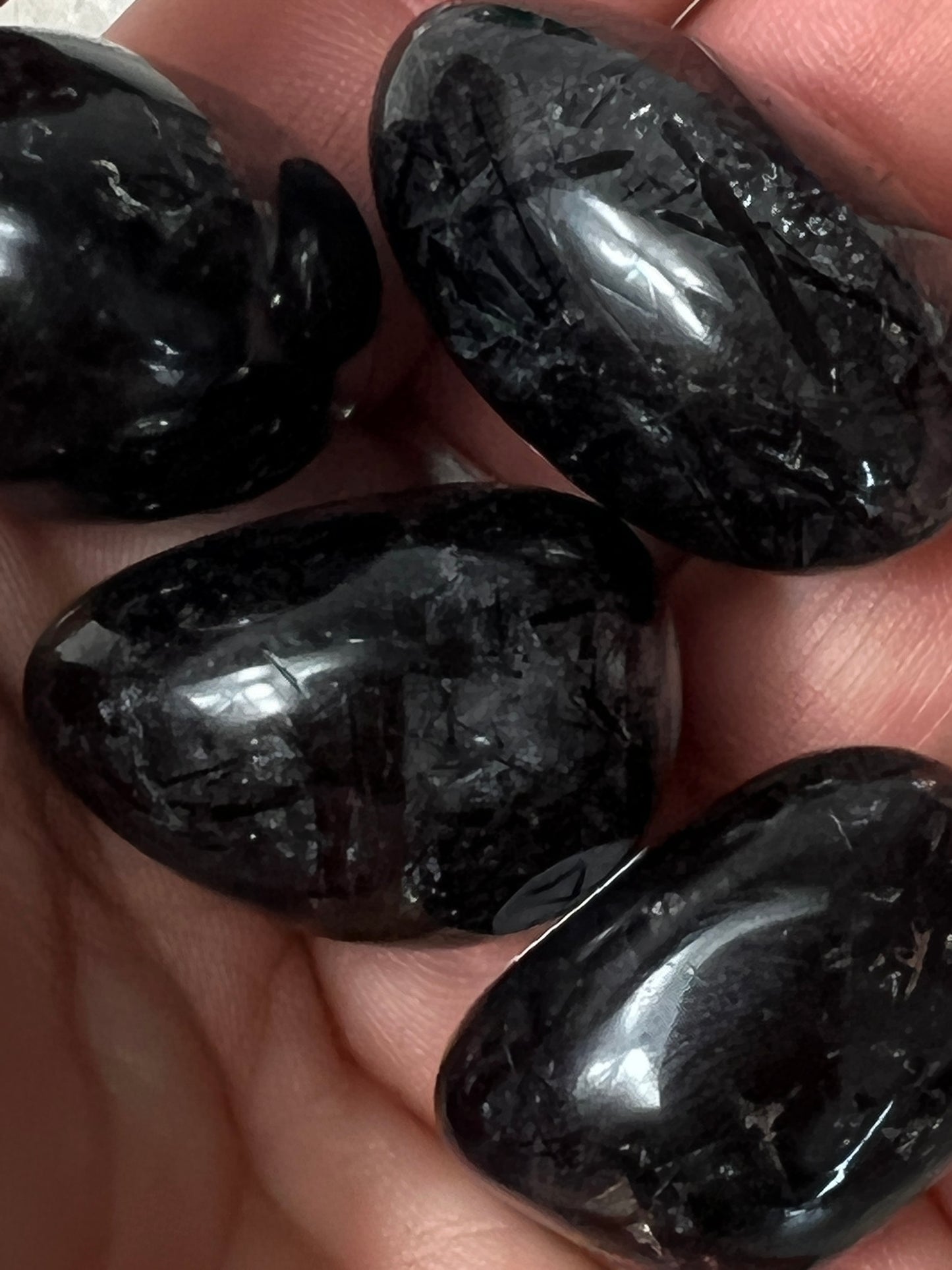 Black Quartz tumble tumblestone