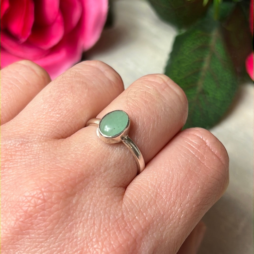 Colombian Emerald SUPER RARE 925 Sterling Silver Ring - Size N 1/2