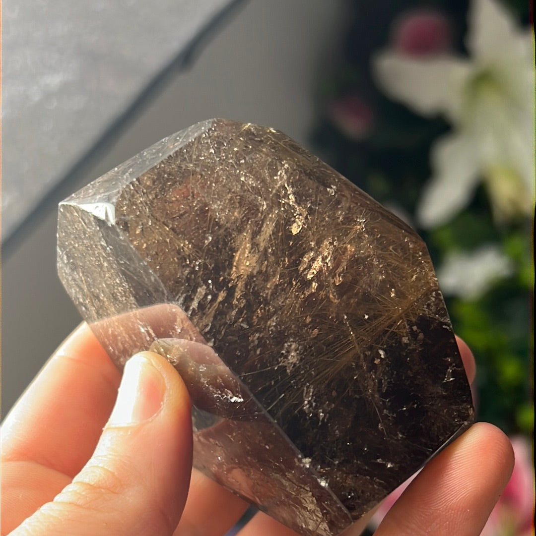 Smoky Rutile Rutilated Quartz Freeform A Grade