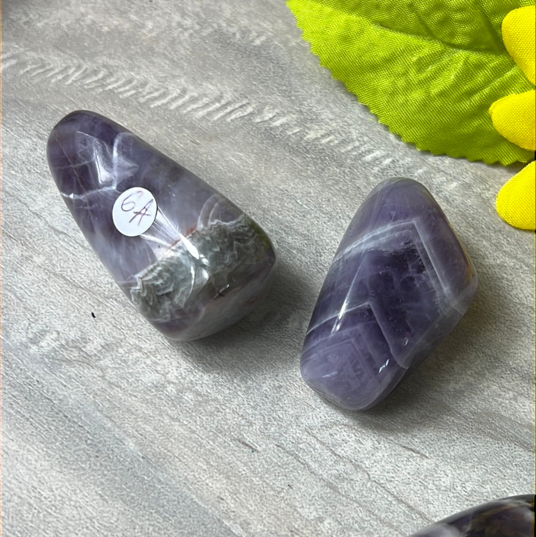 Chevron amethyst large chunk - tumble tumblestone