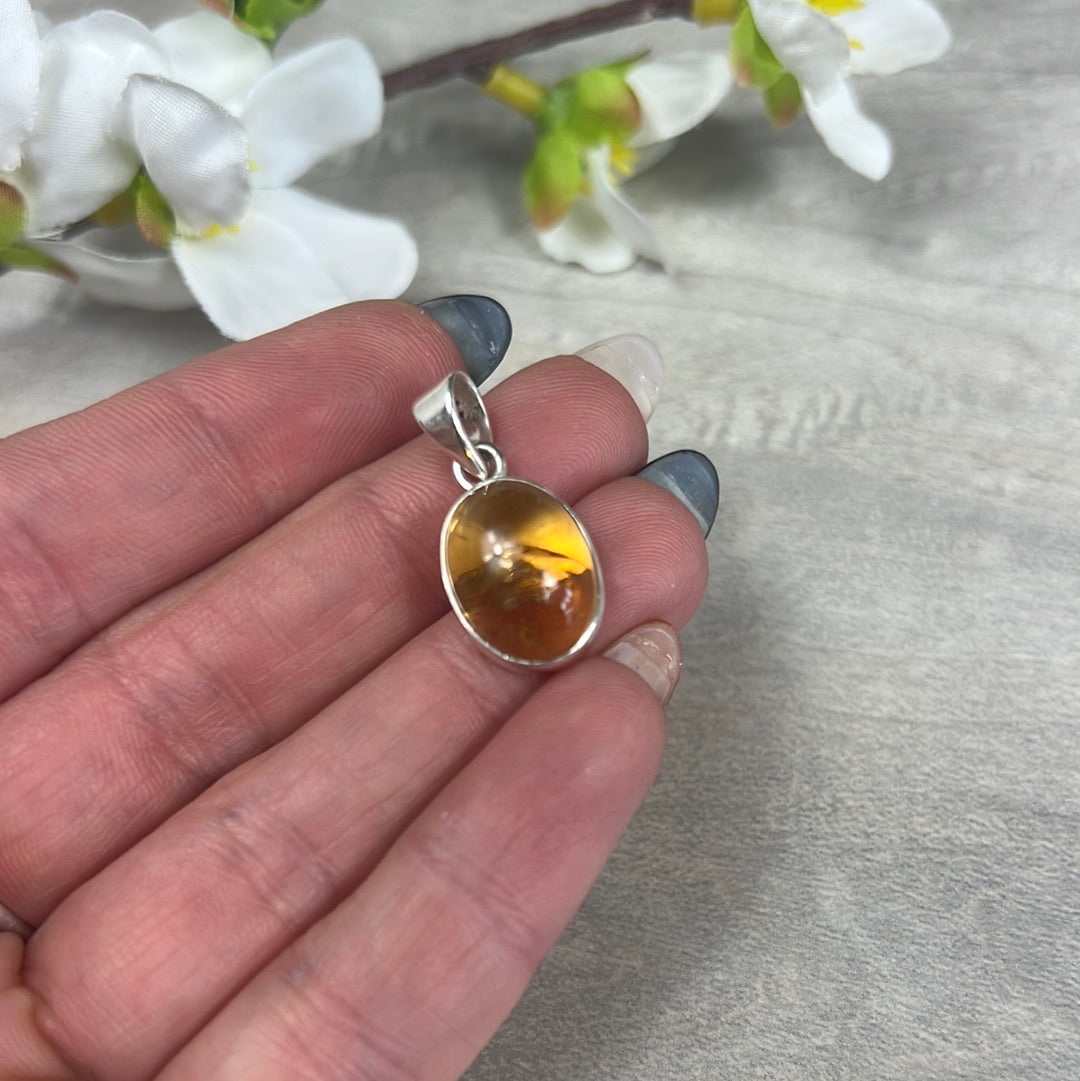 Citrine 925 Sterling Silver Pendant