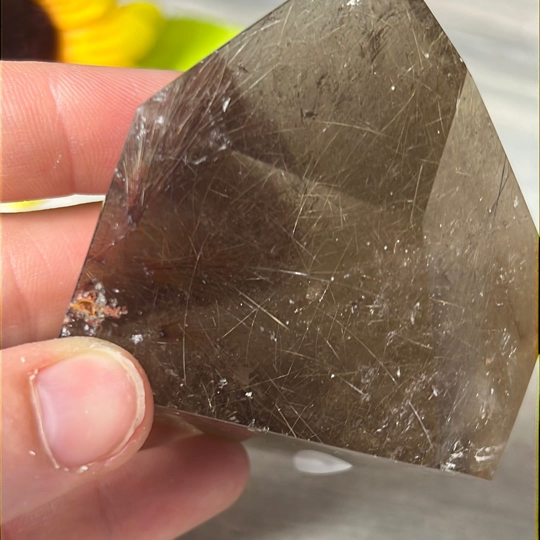 Smoky Rutile Rutilated Quartz Freeform AA Grade