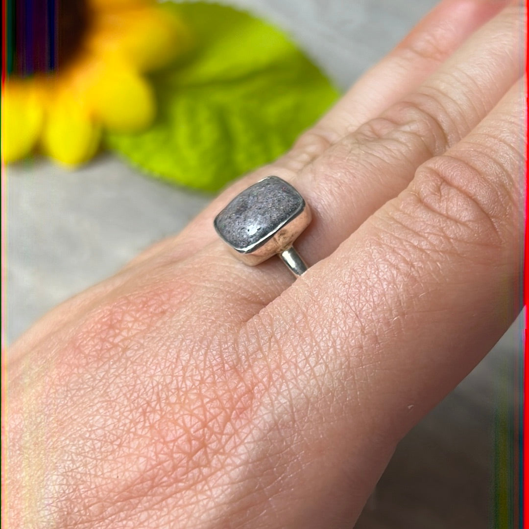 Black Opal 925 Silver Ring -  Size Q