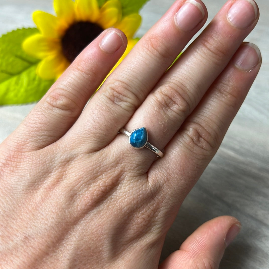 Plancheite 925 Silver Ring -  Size Q