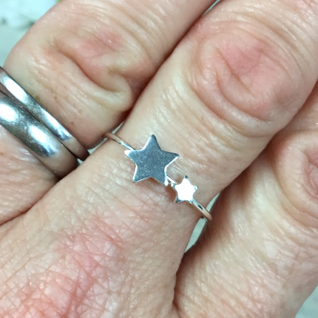 Double Star 925 Sterling Silver Ring