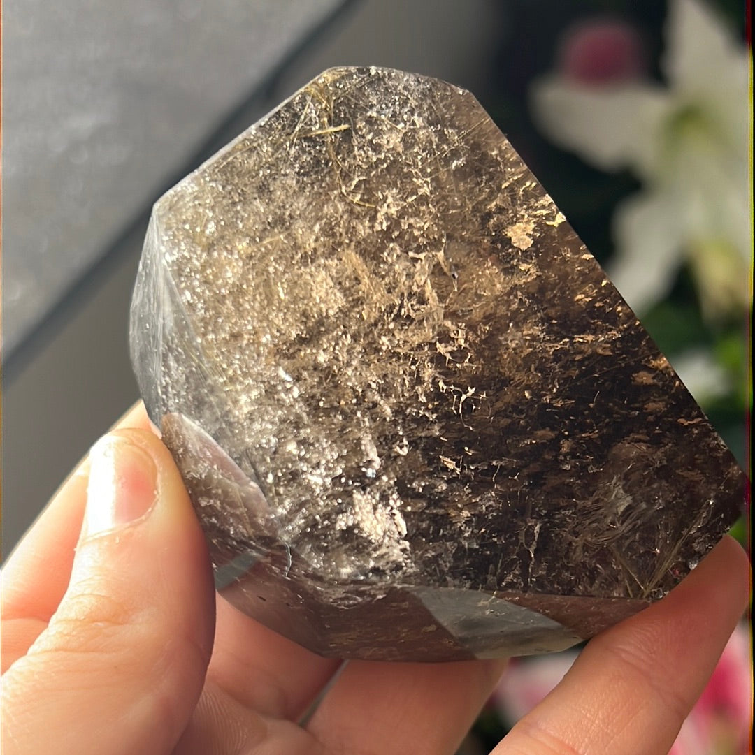 Smoky Rutile Rutilated Quartz Freeform A Grade