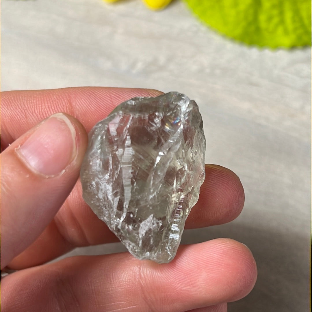 Raw chunk of Prasolite Piece Tumble