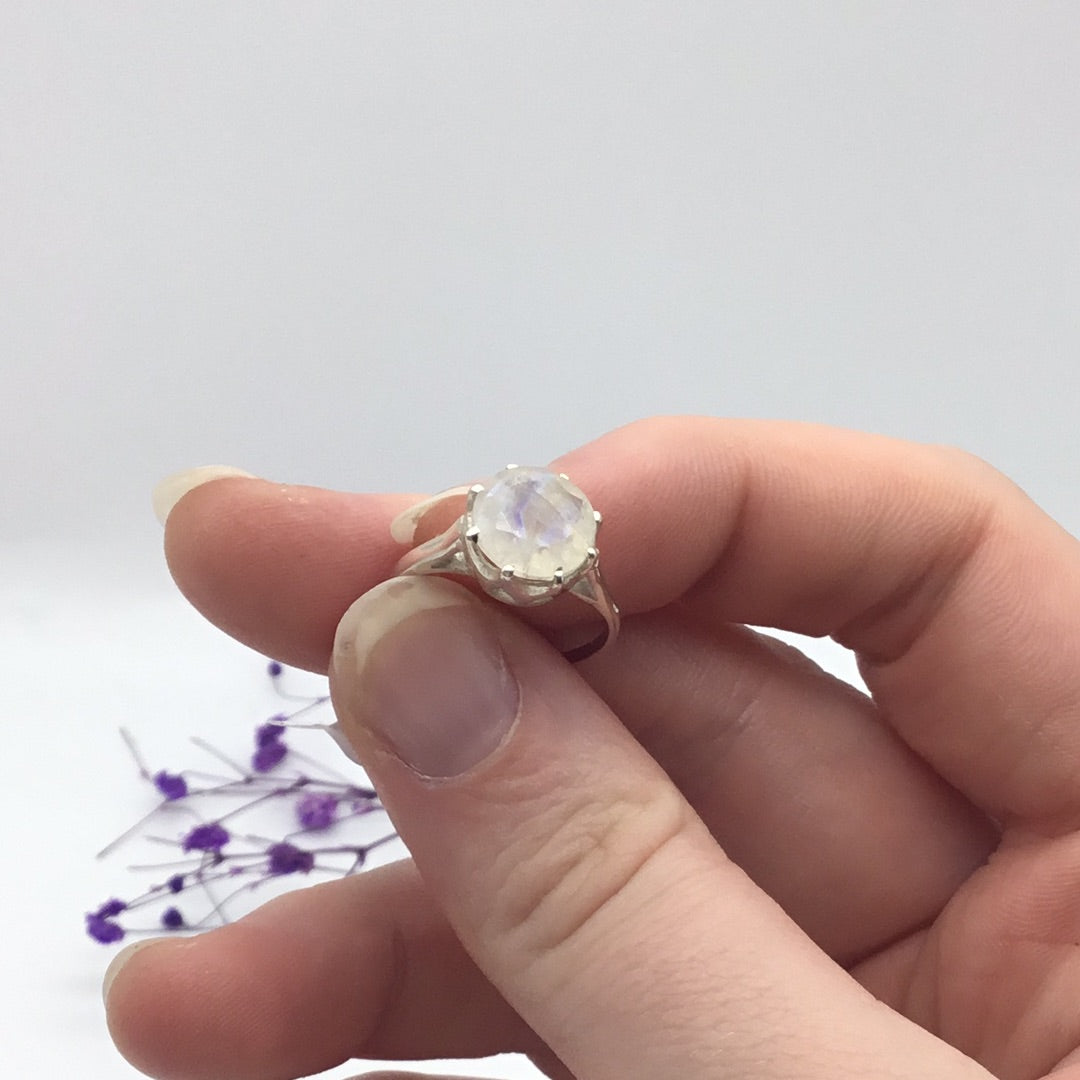 Moonstone 925 Sterling Silver Ring -  Size L 1/2 - M