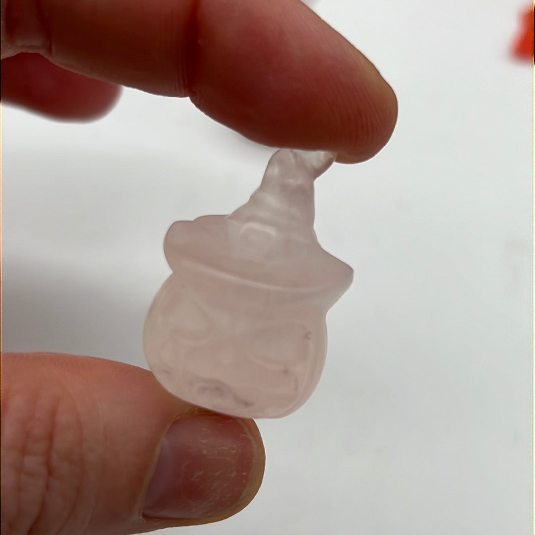 Mini Rose Quartz Pumpkin