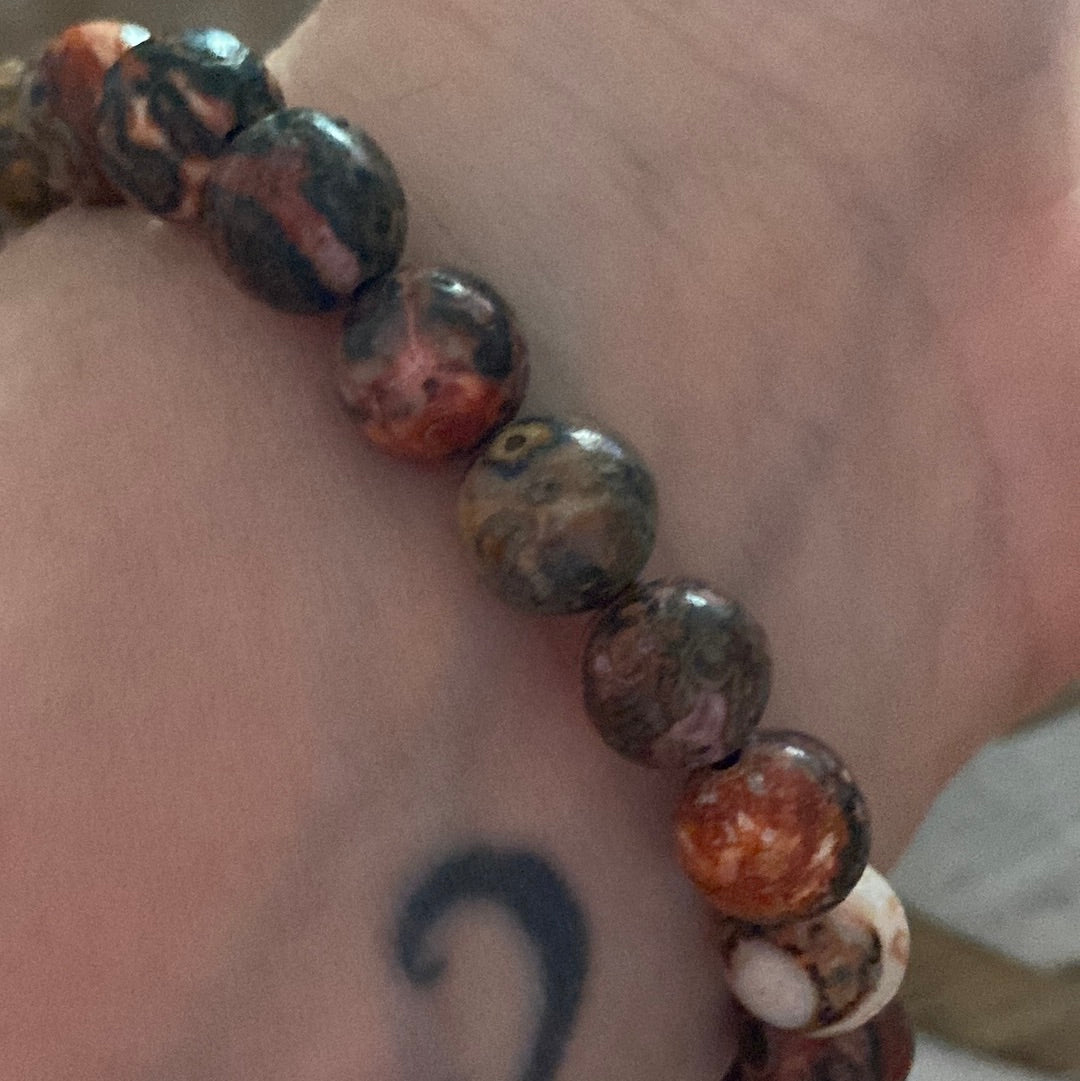 Leopard Skin Jasper- 8mm Bead Bracelet
