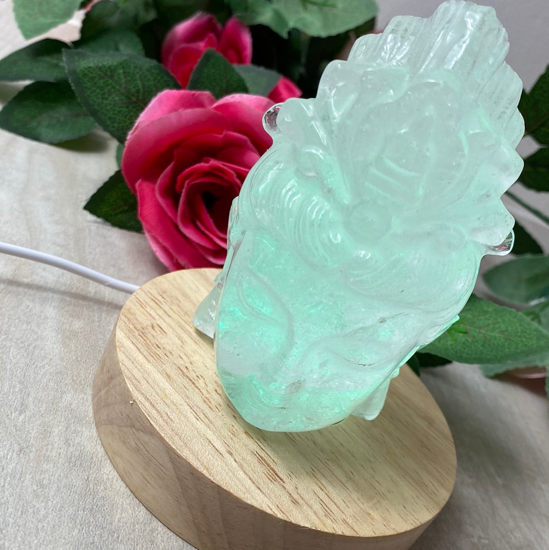 Wood Multicoloured Light base lamp stand - USB 10cm