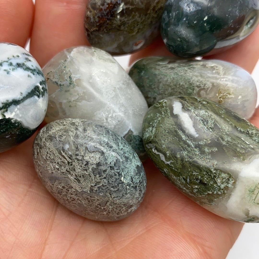 XL Moss Agate polished tumble tumblestone