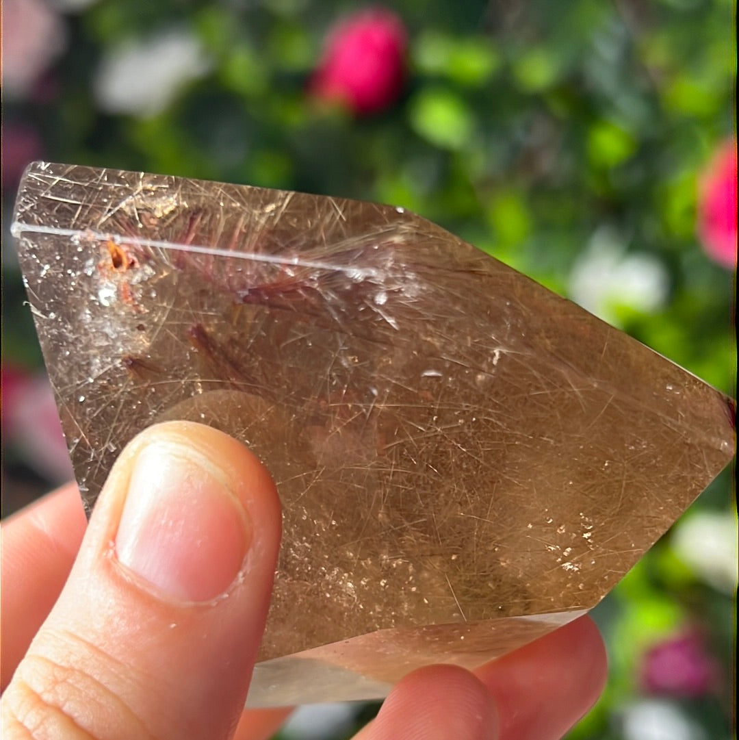 Smoky Rutile Rutilated Quartz Freeform AA Grade