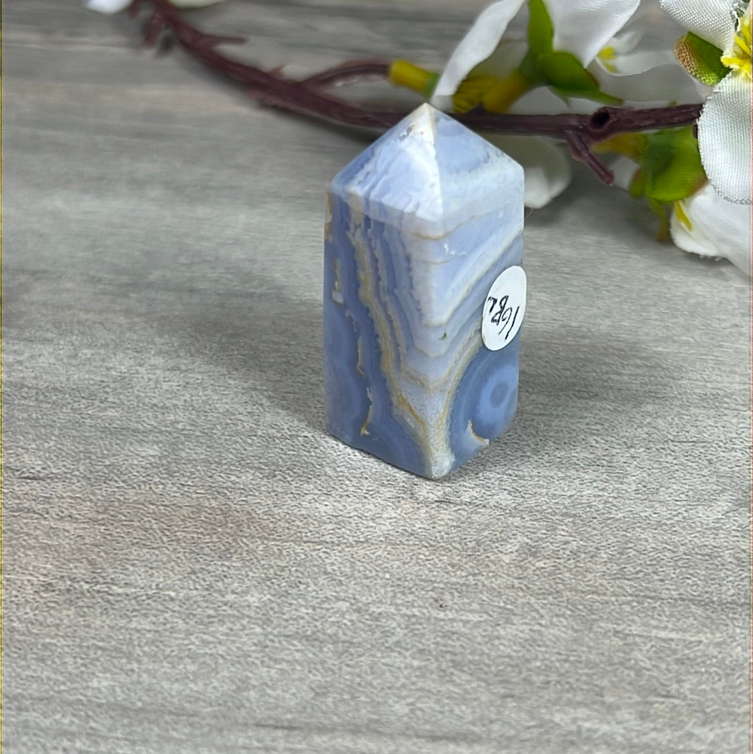 Small Blue Lace Agate obelisk Tower Point