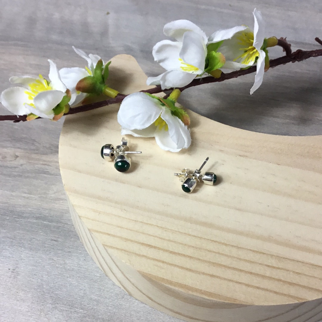 Malachite Diddy 925 Sterling Studs