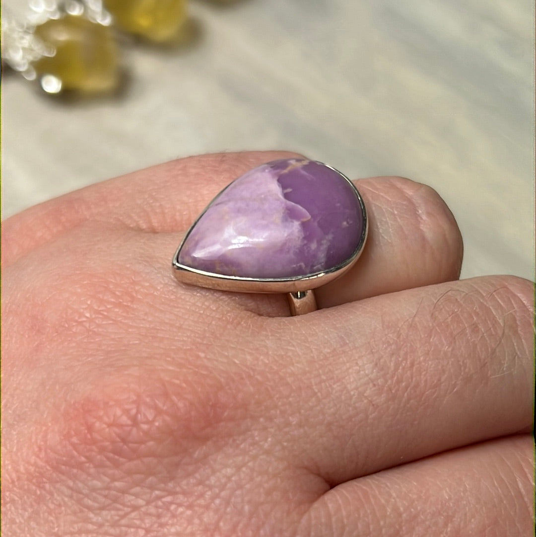 Phosphosiderite 925 Silver Ring - Size L 1/2