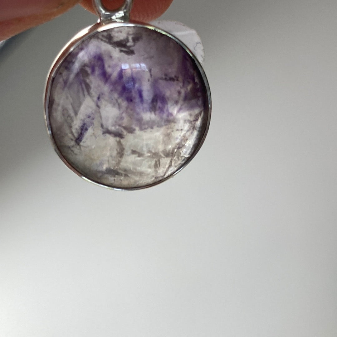 Blue John UK Fluorite Pendant 925 Silver