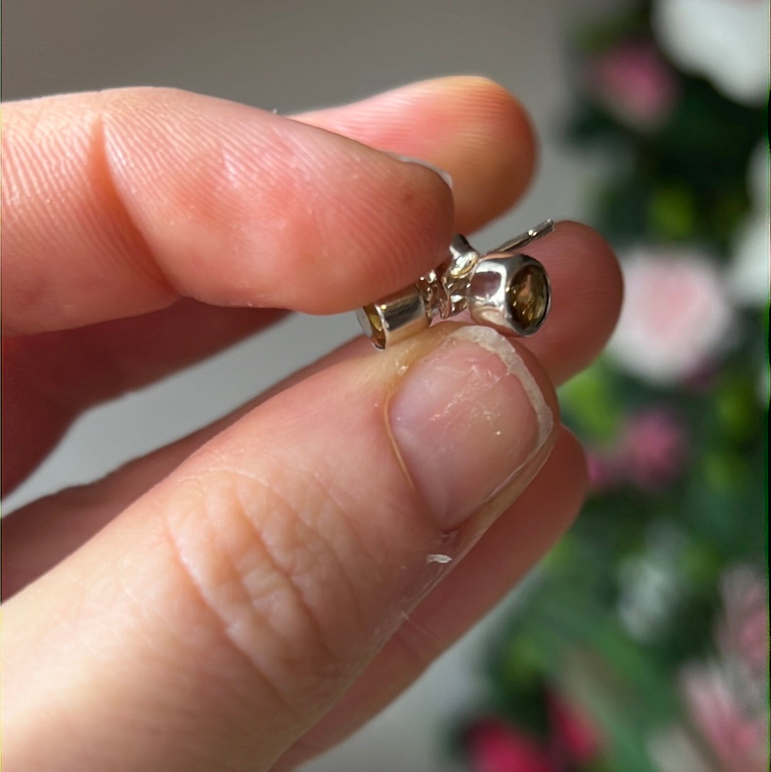 Citrine Facet 925 Sterling Studs Earrings