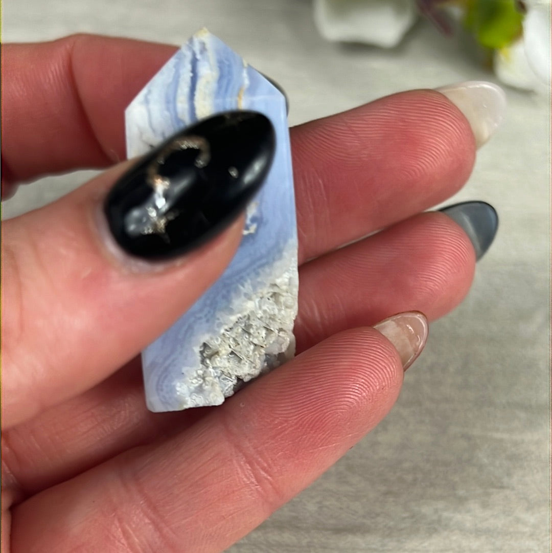 Small Blue Lace Agate obelisk Tower Point