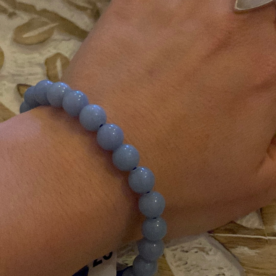 Angelite - 8mm Bead Bracelet