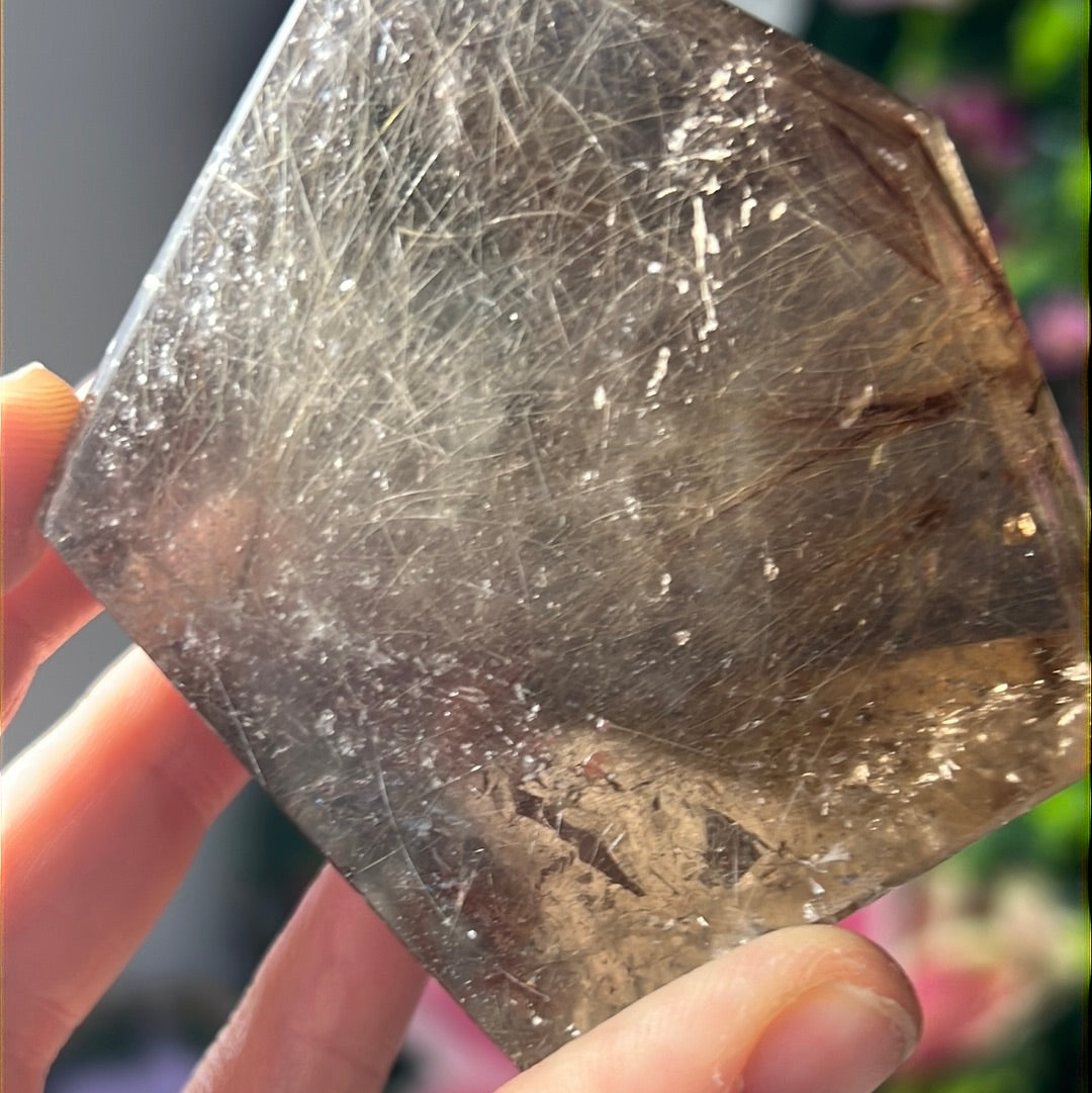 Smoky Rutile Rutilated Quartz Freeform AA Grade