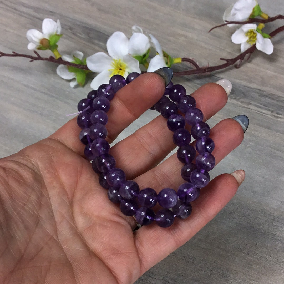 Amethyst 8mm Bead Bracelet