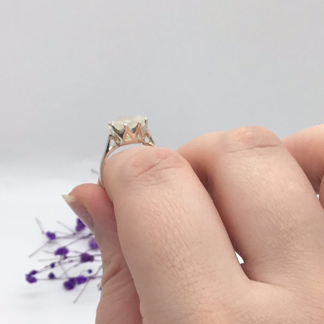 Moonstone 925 Sterling Silver Ring -  Size L 1/2 - M