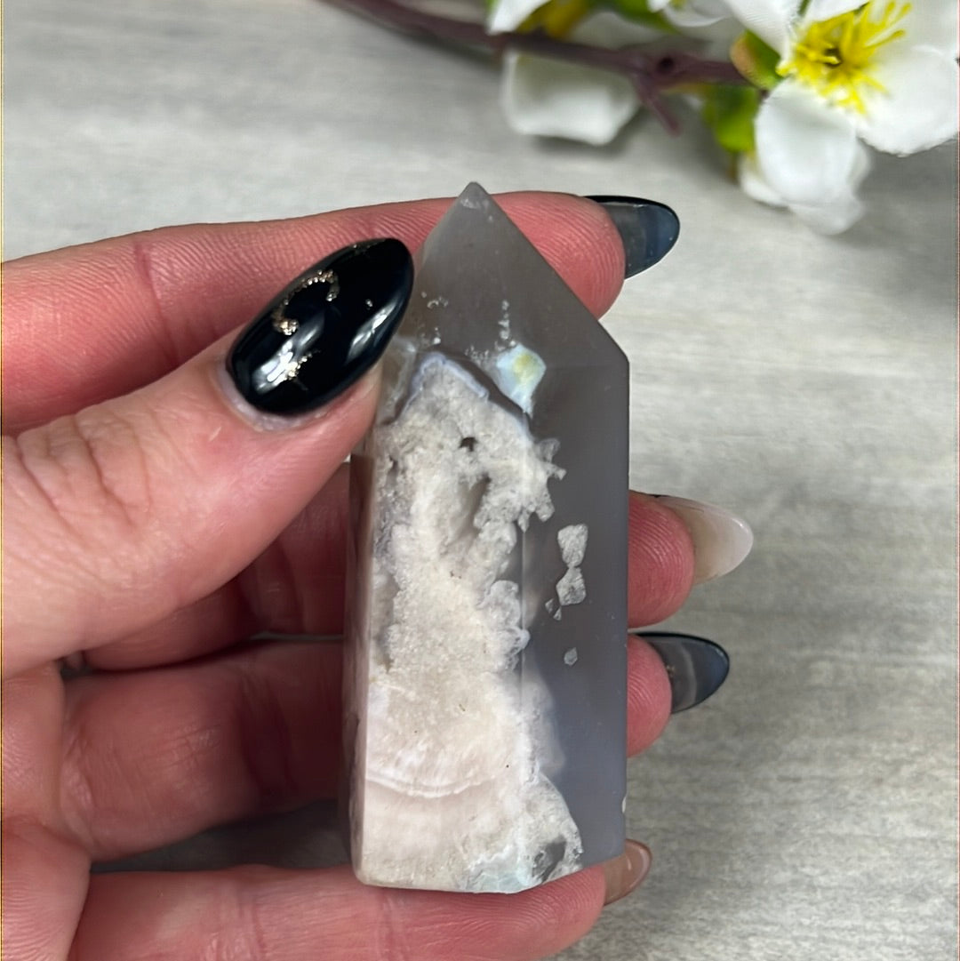 Flower Agate Tower Point