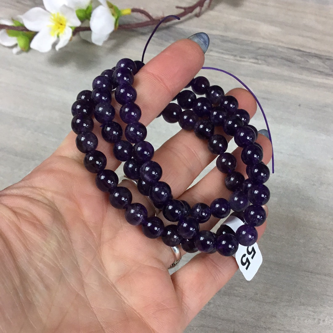 Amethyst 8mm Bead Bracelet