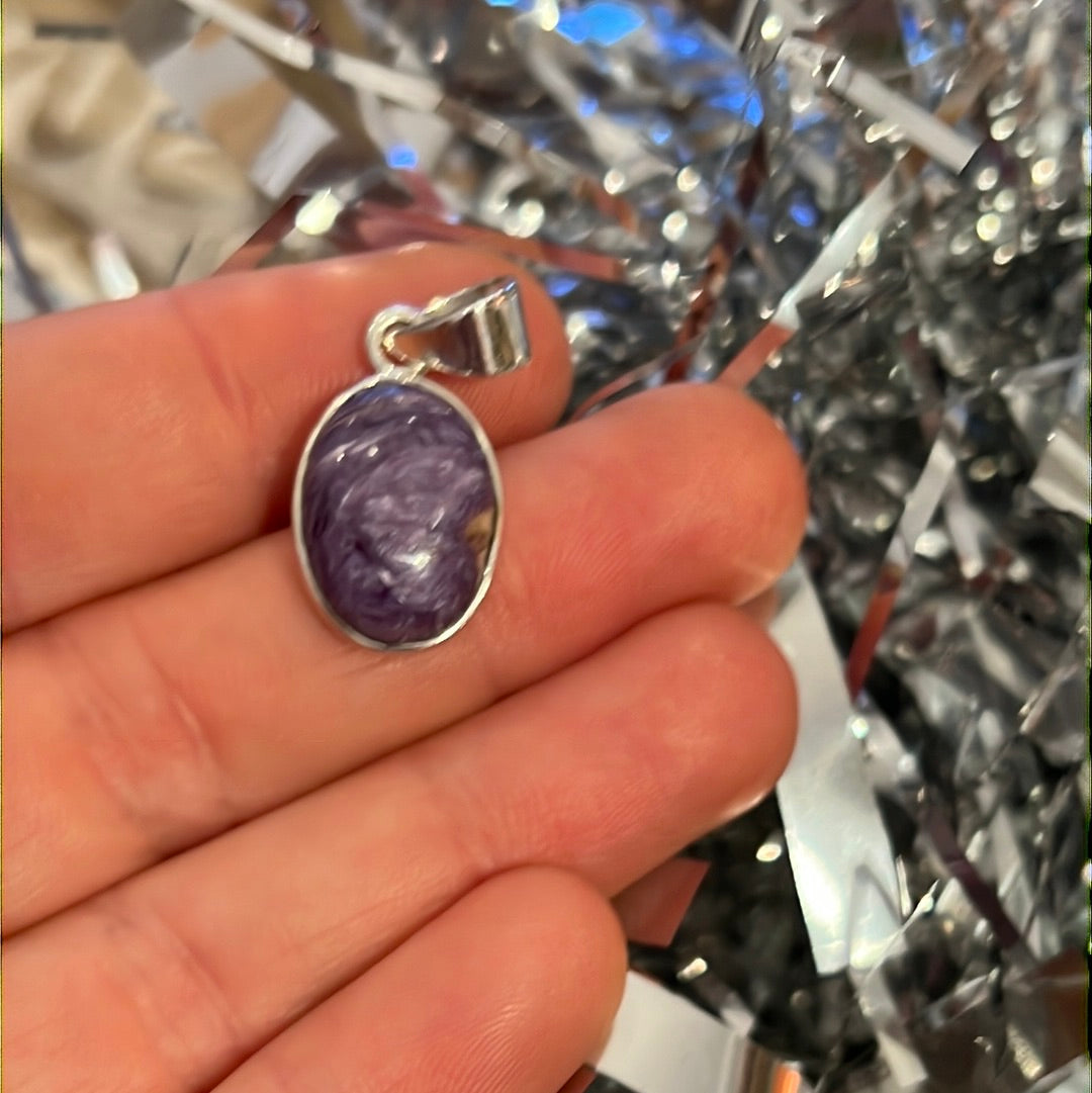 Charoite 925 Sterling Pendant