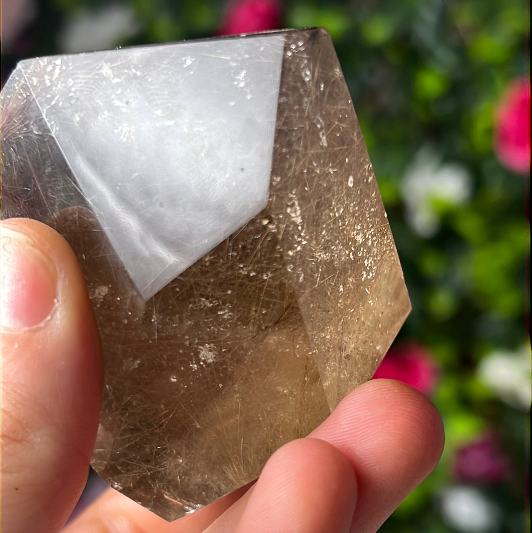 Smoky Rutile Rutilated Quartz Freeform AA Grade