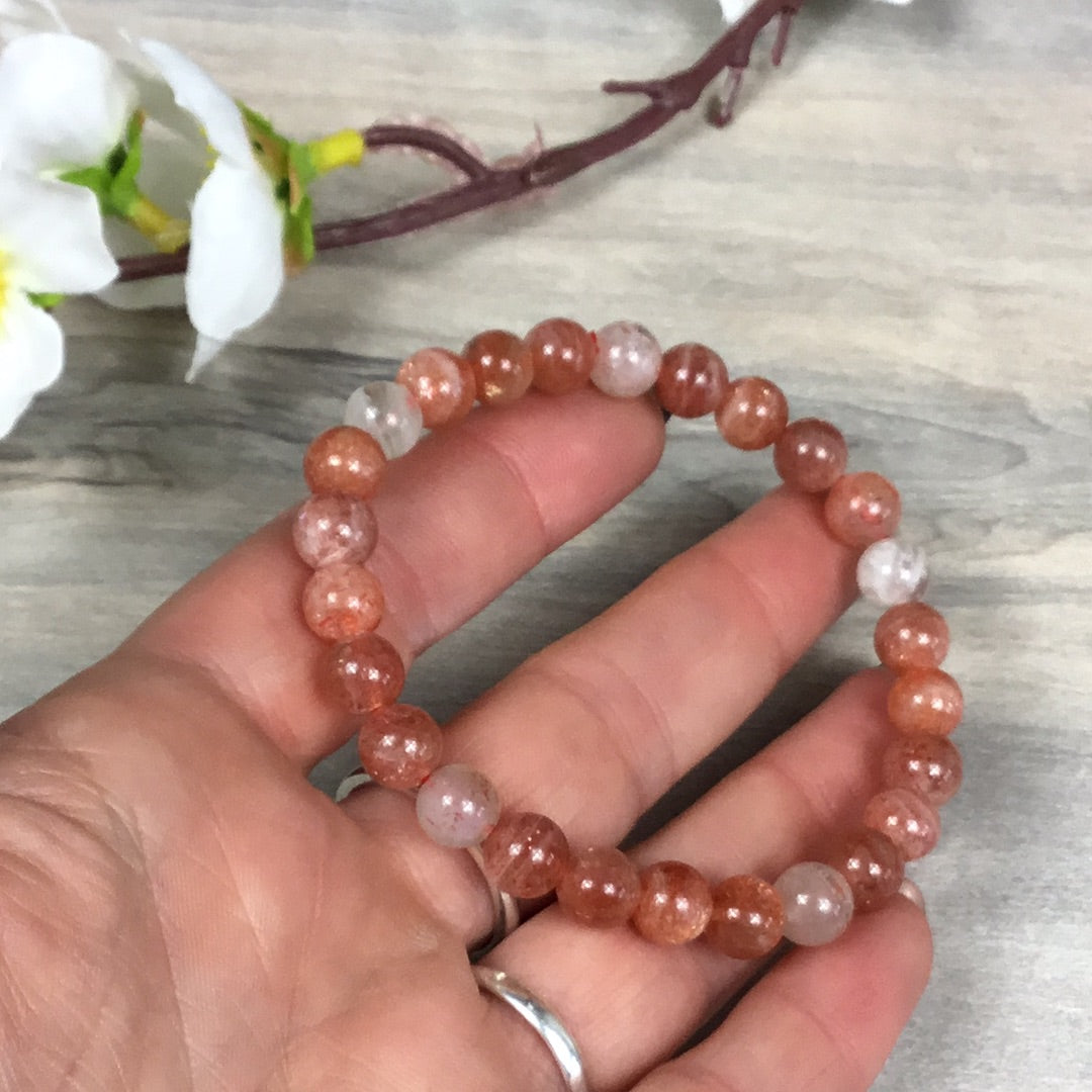 Sunstone 7mm Bead Bracelet - AA