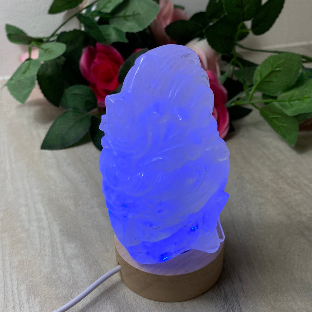 Wood Multicoloured Light lamp base stand - USB 60mm
