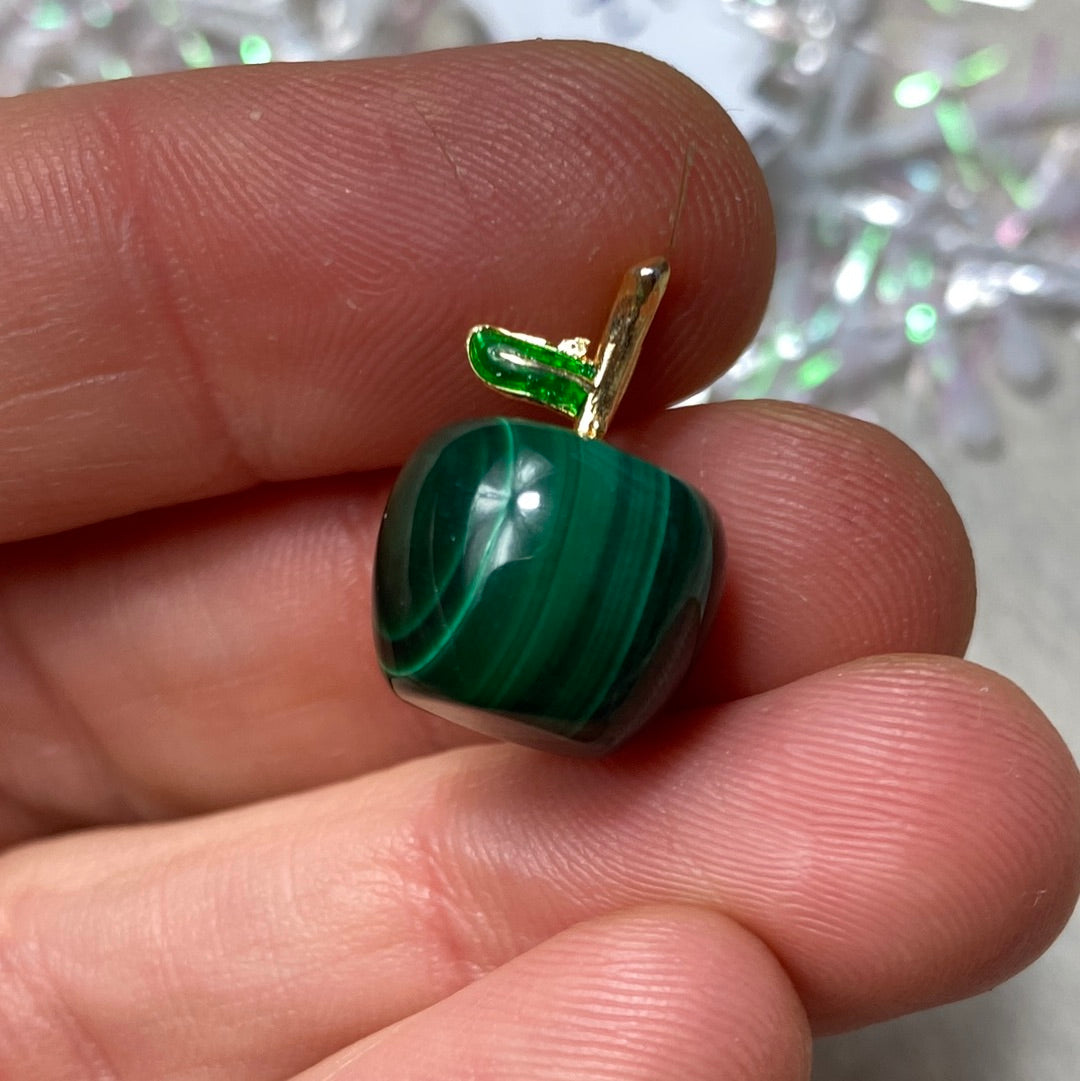 Mini Malachite Apple Pendant