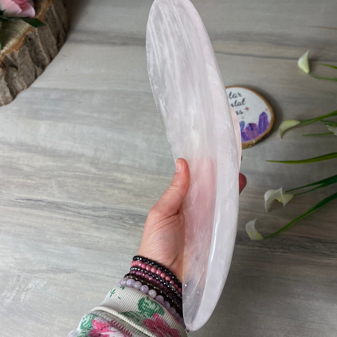 XL Rose Quartz Luxury Charging Dish Bowl - Platter
