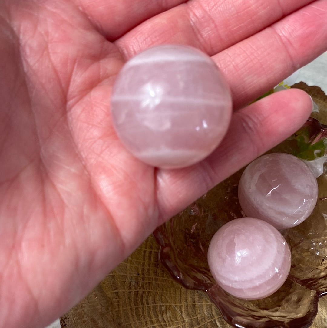 Rose Quartz 30mm Banded Sphere