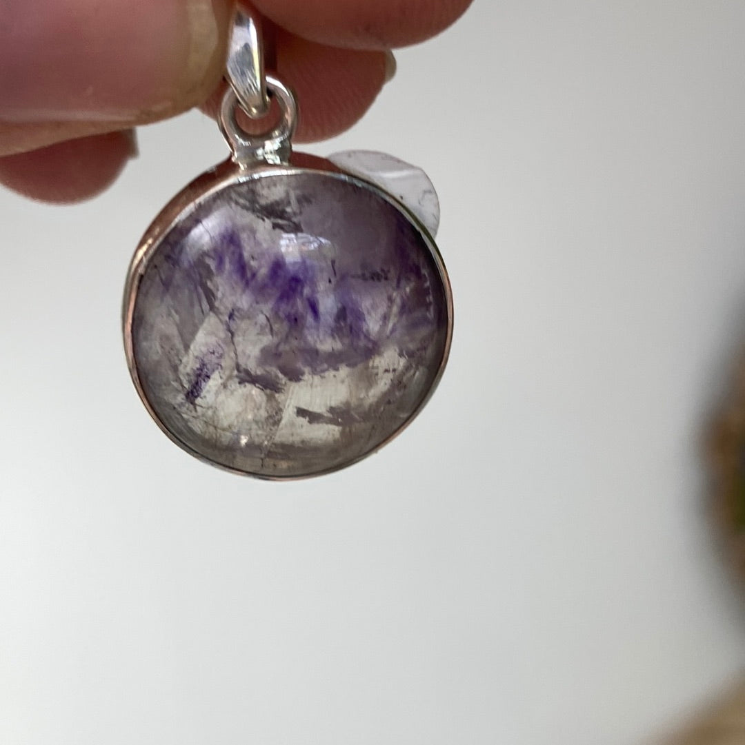 Blue John UK Fluorite Pendant 925 Silver