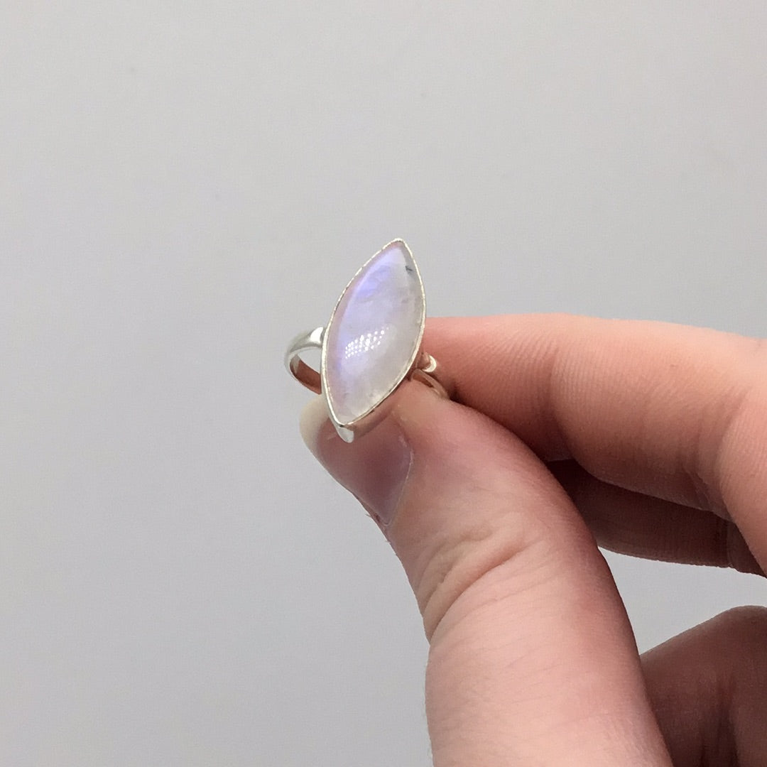Moonstone 925 Sterling Silver Ring -  Size L