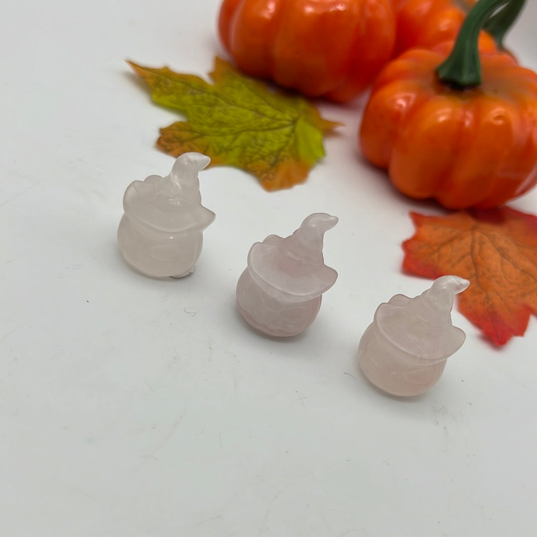 Mini Rose Quartz Pumpkin